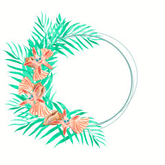 Tropical leaves and seascapes