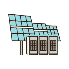 Solar battery color line icon. Renewable energy sources.