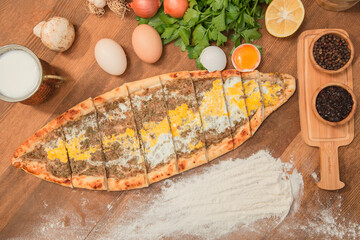 Pita with cubed egg turkish style wooden background and products stock photo
Animal Egg, Backgrounds, Baked, Bread, Cheddar Cheese