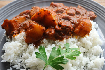 Curry and rice 
