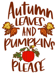 autumn leaves and pumpkins pleas