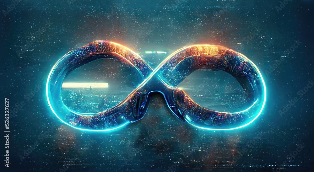 Aufkleber the symbol of infinity is encapsulated in the colors of the cosmos.