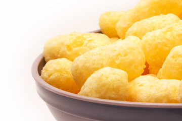 Sweet corn sticks in a bowl. Shallow depth of field