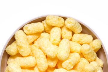Sweet corn sticks in a bowl. Shallow depth of field
