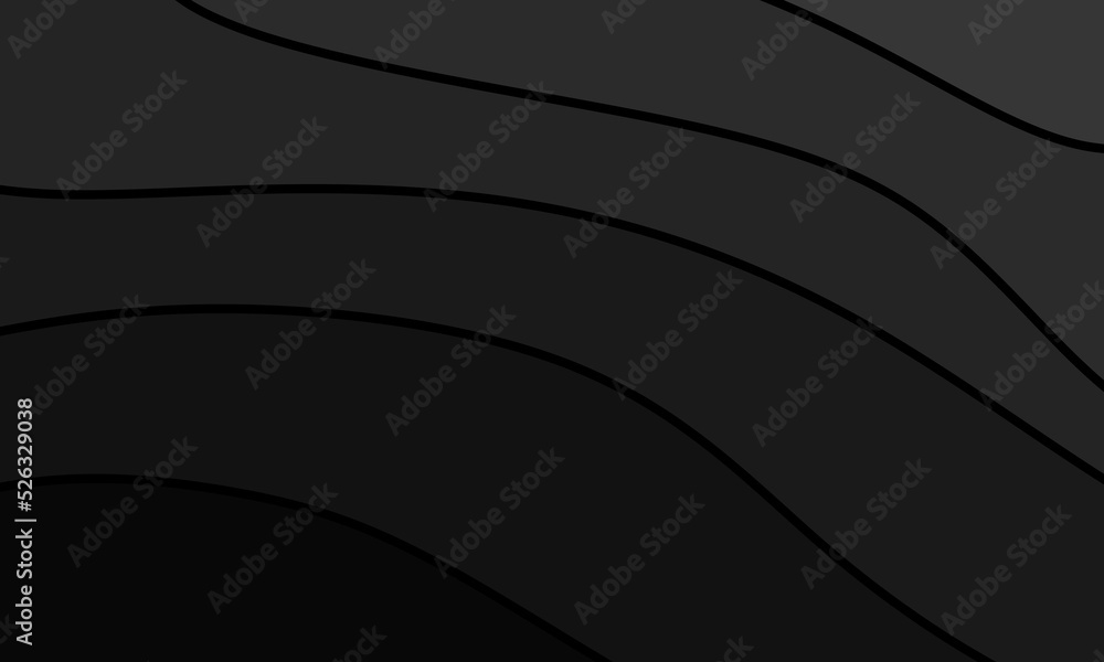Poster black abstract background in the form of a wave. wavy black background design without gradient effec
