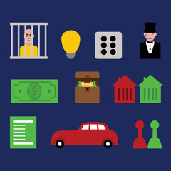 Monopoly concept landmark icon design vector flat isolated illustration