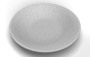 陶器製の丸皿のフォトリアル3Dイラストレーション