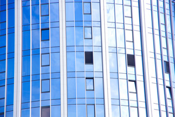 Glass texture of a modern building.