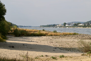 Low water at river Rhine
