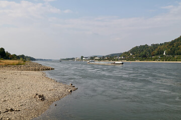 View on the river Rhine at low water