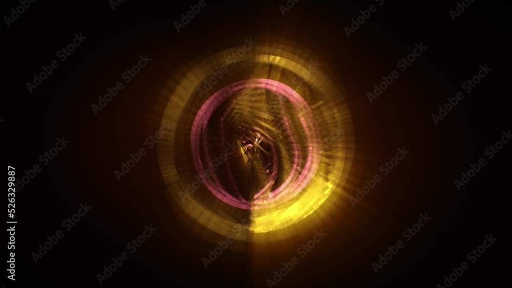 Wall mural abstract background 3d animation shiny futuristic object made of geometric elements transforms and r