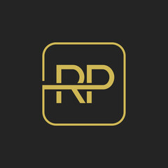 Initial RP Letters Square Shape Icon Logo Design.