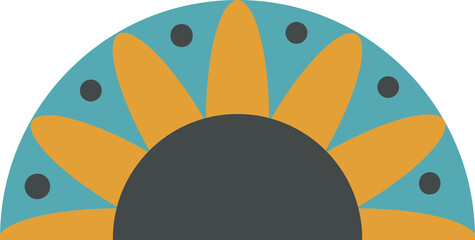 Magic mystical mexican symbol burning heart and Geometric bright ethnic element 