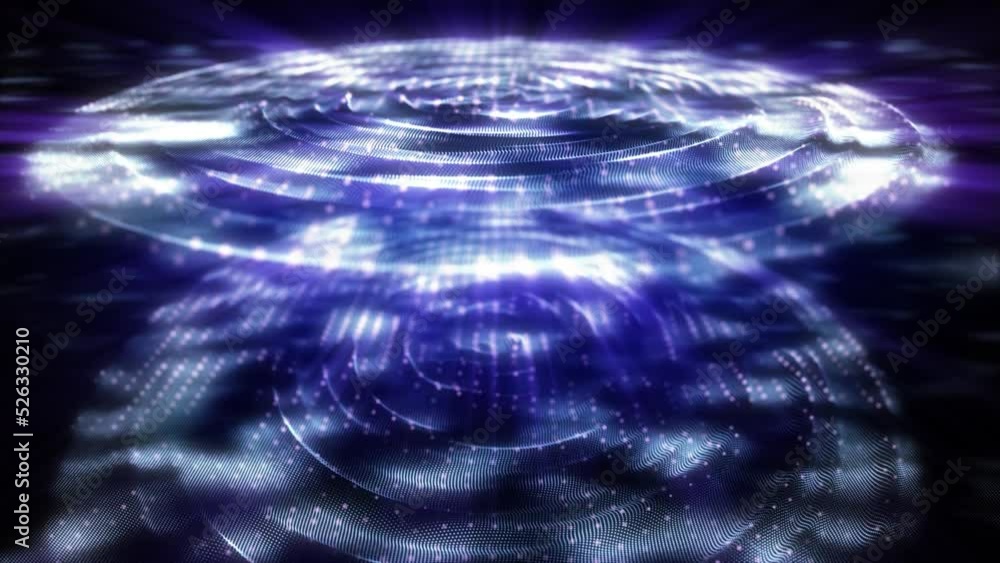 Sticker abstract scientific fantasy background light energy waves forms circling and fluctuation shiny parti