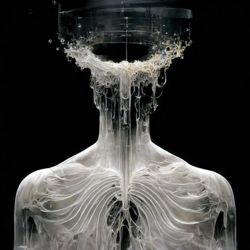 human body dissolves in energy waves