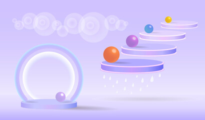 Colorful children's background in pastel colors. Empty space for your design. 3d image.
