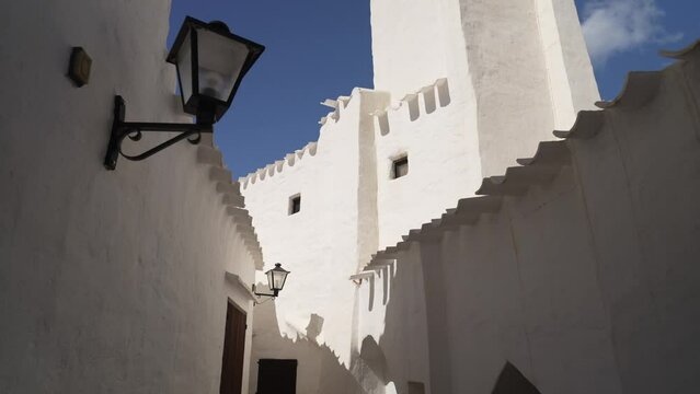 Whitewashed houses in Binibeca Vell, Binibeca Vell, Menorca, Balearic Islands