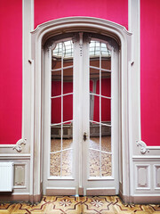 Classic style interior wooden doors with mirror