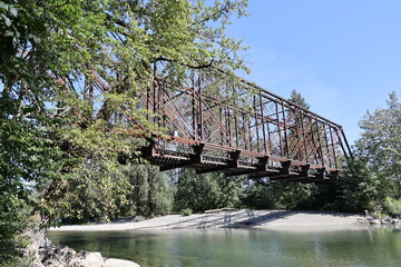 Whipple-Truss-Eisenbahnbr&uuml;cke in Duncan