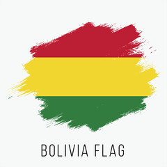 Bolivia Vector Flag. Bolivia Flag for Independence Day. Grunge Bolivia Flag. Bolivia Flag with Grunge Texture. Vector Template.