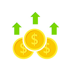 Obraz premium The value of money rising and decreasing, for mobile concepts and web designs Business, simple icon stable, symbols,rise and fall of the dollar rate,dollar exchange rate,flat sign,illustration vector