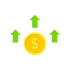 The value of money rising and decreasing, for mobile concepts and web designs Business, simple icon stable, symbols,rise and fall of the dollar rate,dollar exchange rate,flat sign,illustration vector