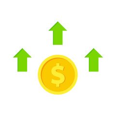The value of money rising and decreasing, for mobile concepts and web designs Business, simple icon stable, symbols,rise and fall of the dollar rate,dollar exchange rate,flat sign,illustration vector