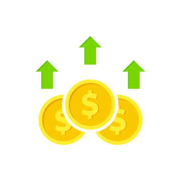 The value of money rising and decreasing, for mobile concepts and web designs Business, simple icon stable, symbols,rise and fall of the dollar rate,dollar exchange rate,flat sign,illustration vector