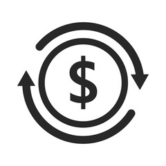 Vector dollar bank note and coin, icon illustrations and vector