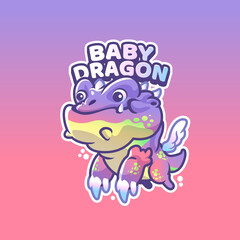 Baby Dragon Mascot Logo Template