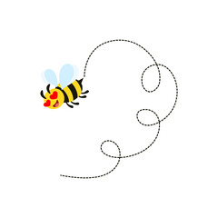 Different bee and honeycomb vector and icon