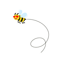 Different bee and honeycomb vector and icon