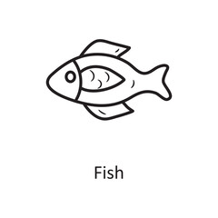 Fish vector Outline Icon Design illustration. Nature Symbol on White background EPS 10 File