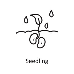 Seedling vector Outline Icon Design illustration. Nature Symbol on White background EPS 10 File