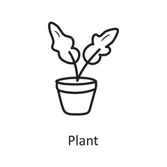Fototapeta na wymiar Plant vector Outline Icon Design illustration. Nature Symbol on White background EPS 10 File