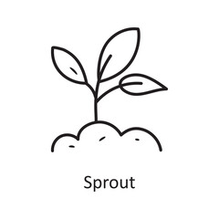 Sprout vector Outline Icon Design illustration. Nature Symbol on White background EPS 10 File