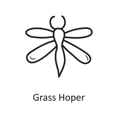 Grass Hoper vector Outline Icon Design illustration. Nature Symbol on White background EPS 10 File