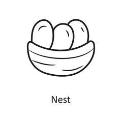Nest vector Outline Icon Design illustration. Nature Symbol on White background EPS 10 File