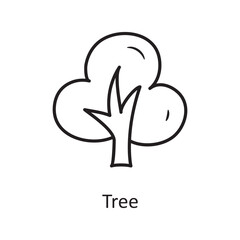 Fototapeta premium Tree vector Outline Icon Design illustration. Nature Symbol on White background EPS 10 File
