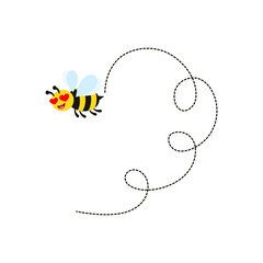 Different bee and honeycomb vector and icon