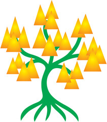 Tree of life. Spiritual and ecology symbol. The green energy. Vector graphics.