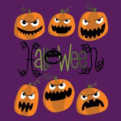 Halloween pumpkins illustration