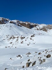 snow covered mountains
