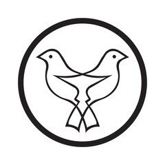 Two bird circle logo design 