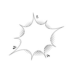 Retro empty comic bubbles and elements set with black halftone shadows on transparent background. Vector illustration, vintage design, pop art style.