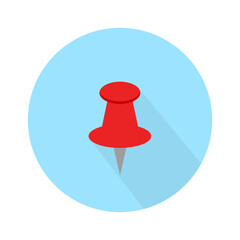 A red pin on a white background.vector illustration and icon