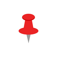 A red pin on a white background.vector illustration and icon