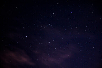 Fototapeta na wymiar Night sky with stars and clouds in summer