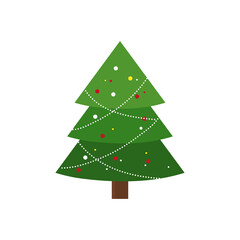Vector set of cartoon Christmas trees