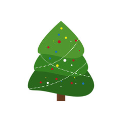 Vector set of cartoon Christmas trees